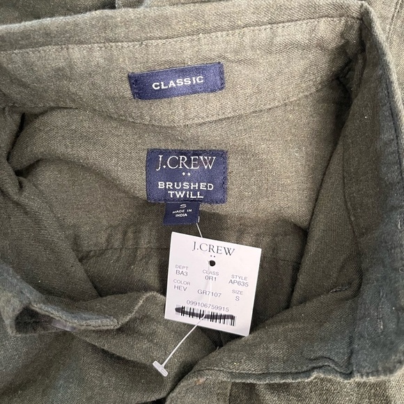 J. Crew Brushed twill shirt AP635 Green S button down - Picture 3 of 5